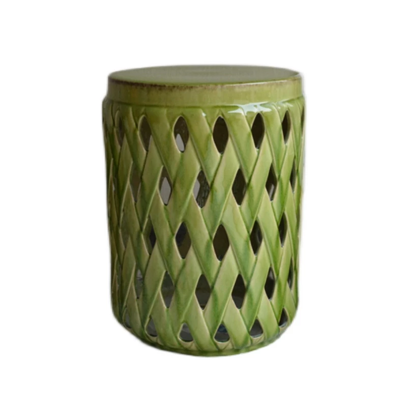 Staunton And Henry Bamboo Lattice Ceramic Stool 2 Staunton And Henry Bamboo Lattice Ceramic Stool