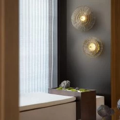 Staunton And Henry Flora Round Glass And Gold Wall Light Lighting