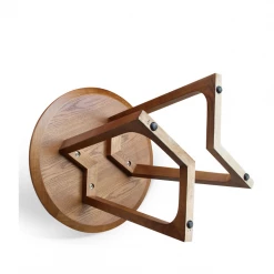 Staunton And Henry Oak Wood Round Side Table Furniture