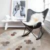 Staunton And Henry Cream Honeycomb Round Patchwork Hide Rug Rugs