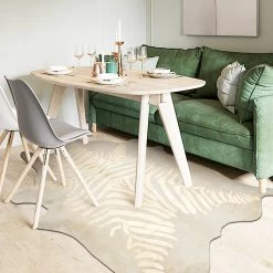 Staunton And Henry Premium Zebra Print White Faux Cowhide Rug Rugs
