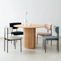 Staunton And Henry Art Deco Solid Wood Round Dining Table Furniture