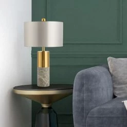 Staunton And Henry Uma Marble Table Lamp With Gold Trim