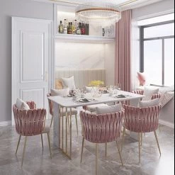 Staunton And Henry Macy Braided Velvet And Gold Dining Chair (Set Of 2)