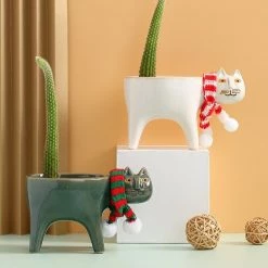 Staunton And Henry Cute Cat Plant Pot Home Accessories