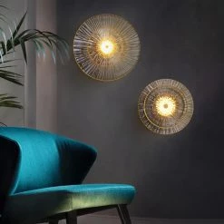 Staunton And Henry Flora Round Glass And Gold Wall Light Lighting