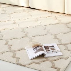 Staunton And Henry Caspar Cream Moroccan Pattern Wool Rug Rugs