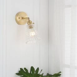 Staunton And Henry Vintage Glass And Brass Wall Light 17 Staunton And Henry Vintage Glass And Brass Wall Light