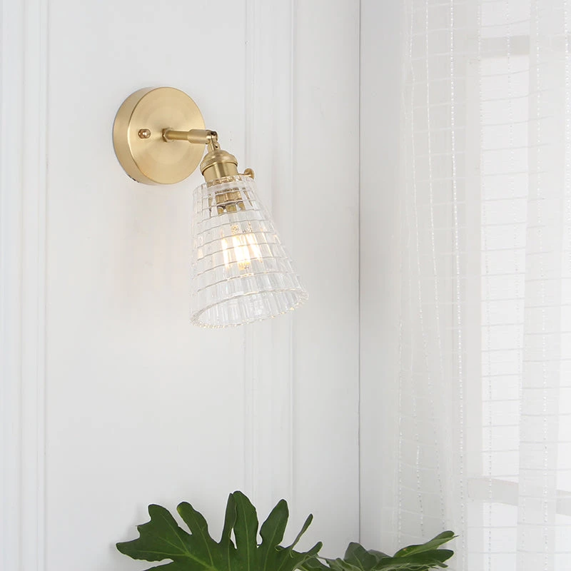 Staunton And Henry Vintage Glass And Brass Wall Light 7 Staunton And Henry Vintage Glass And Brass Wall Light
