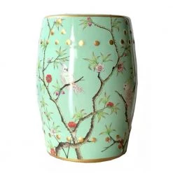 Staunton And Henry Furniture Modern Chinese Ceramic Hand-Painted Stool
