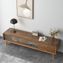 Staunton And Henry Midcentury Modern Walnut TV Cabinet With Drawers Furniture