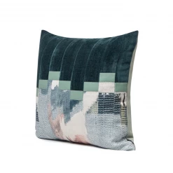 Staunton And Henry Abstract Teal And Beige Throw Cushion Home Accessories