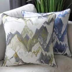 Staunton And Henry Alpine Blue Mountains Throw Cushion