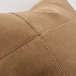 Staunton And Henry Faux Leather Khaki Throw Cushion
