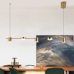 Staunton And Henry Lighting Modern Linear Gold Hanging Track Lights