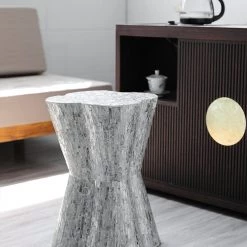 Staunton And Henry Furniture Clover Leaf Mother Of Pearl Inlay Side Table