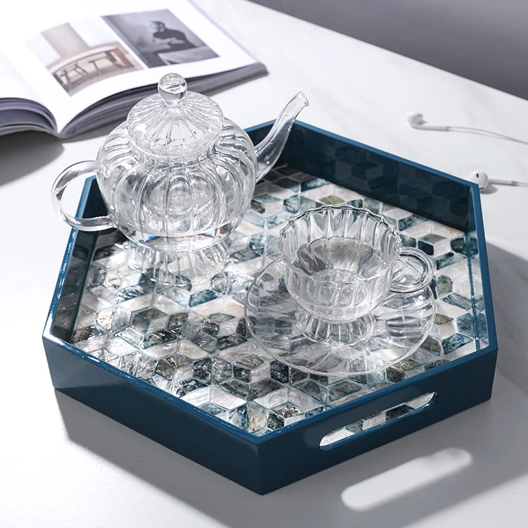 Staunton And Henry Decorative Objects Lacquered Blue Mother Of Pearl Inlay Square Tray 1 Staunton And Henry Decorative Objects Lacquered Blue Mother Of Pearl Inlay Square Tray