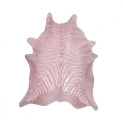 Staunton And Henry Premium Zebra Print White Faux Cowhide Rug Rugs