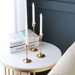 Staunton And Henry Slim Gold Candle Holder - Set Of 3 Home Accessories