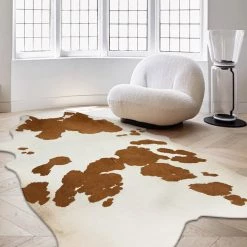 Staunton And Henry Premium White With Brown Spots Faux Cowhide Rug 11 Staunton And Henry Premium White With Brown Spots Faux Cowhide Rug