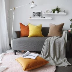 Staunton And Henry Home Accessories Anais Velvet Plain Throw Cushions