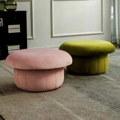 Staunton And Henry Plush Velvet Mushroom Stool Furniture