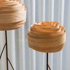 Staunton And Henry Lighting Studio Vayehi Roza Wood Veneer Floor Lamp