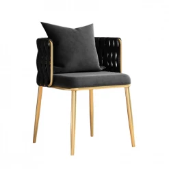 Staunton And Henry Macy Braided Velvet And Gold Dining Chair (Set Of 2)