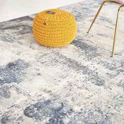 Staunton And Henry Abstract Pattern Blue And Beige Rug Rugs