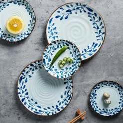 Staunton And Henry Akari Blue And White Japanese Lunch Plates - Set Of 4 Kitchen