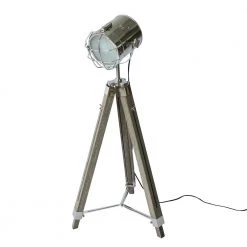 Staunton And Henry Lighting Wood Tripod Spotlight Floorlamp