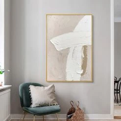Staunton And Henry Modern Abstract Beige And White Oil Painting