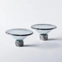 Staunton And Henry Metal And Glass Dessert Bowl - Set Of 4