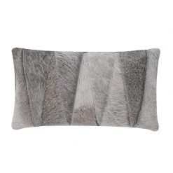 Staunton And Henry Home Accessories Cream And Grey Cowhide Throw Cushion
