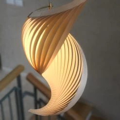 Staunton And Henry Studio Vayehi Wing Wood Veneer Ceiling Light