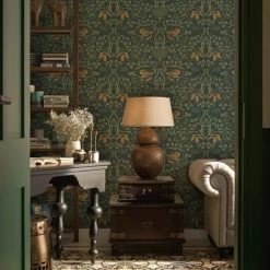 Staunton And Henry Wall Decor Orange And Green Floral Wall Mural