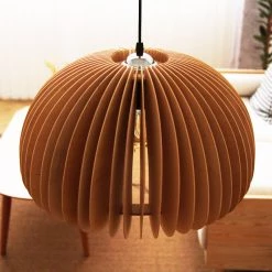Staunton And Henry Modern Wood Pumpkin Pendant Light