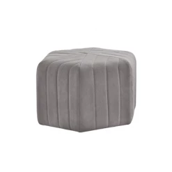 Staunton And Henry Modern Velvet Hexagon Ottoman