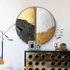 Staunton And Henry Wall Decor Modern Round Black And Gold Framed Wall Art