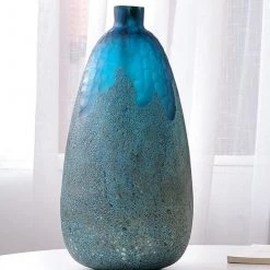 Staunton And Henry Modern Abstract Blue Glass Vase