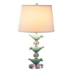 Staunton And Henry Lighting Modern Green Bird Crystal Table Lamp