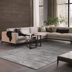 Staunton And Henry Amir Silver Gray Abstract Viscose Rug Rugs