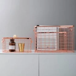 Staunton And Henry Square Gold Storage Basket