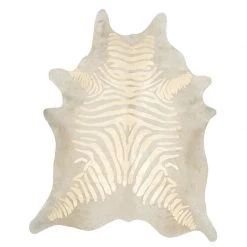 Staunton And Henry Premium Zebra Print White Faux Cowhide Rug Rugs