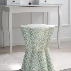 Staunton And Henry Furniture Clover Leaf Mother Of Pearl Inlay Side Table