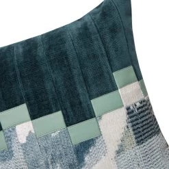 Staunton And Henry Abstract Teal And Beige Throw Cushion Home Accessories