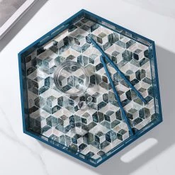 Staunton And Henry Decorative Objects Lacquered Blue Mother Of Pearl Inlay Square Tray 9 Staunton And Henry Decorative Objects Lacquered Blue Mother Of Pearl Inlay Square Tray