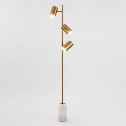 Staunton And Henry Franz Modern Gold Floor Lamp With Marble Base