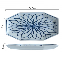 Staunton And Henry Modern Oriental Blue And White Serving Dish Kitchen