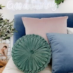 Staunton And Henry Round Pleated Vintage Style Cushion